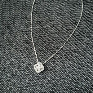 Elegant Silver Necklace with Floral Pendant